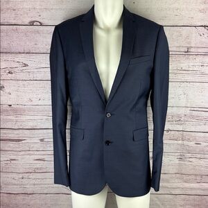 Express Mens Innovator Blazer Jacket Blue Polyester/Lane 38L Extra Slim NICE!